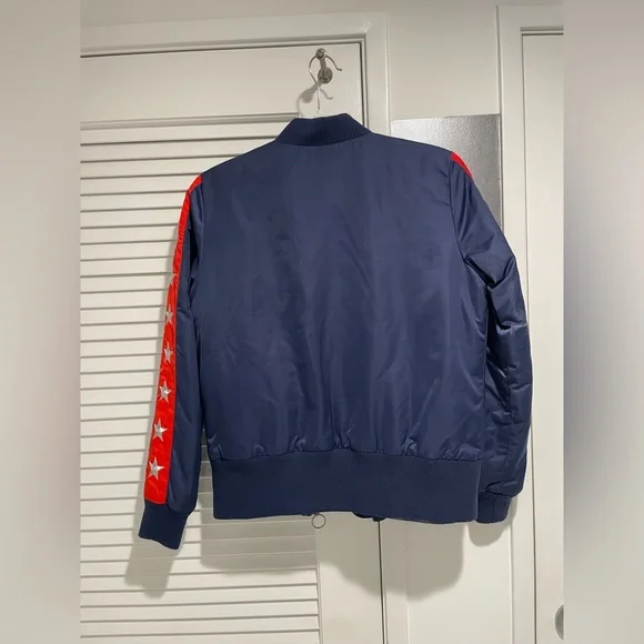 Rarely Blue Bomber Jacket with Star Detail / Size Small - Picture 2 of 4